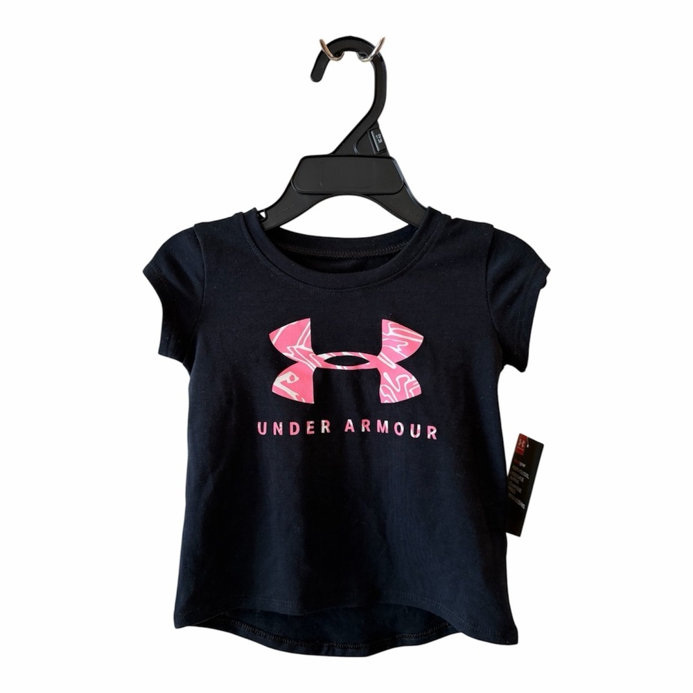 Toddler Under Armour Navy and Pink Graphic Tee